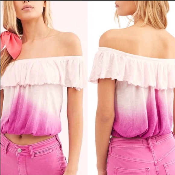 Free People Tops - Free People Cora Purple Ombré Ruffle Top